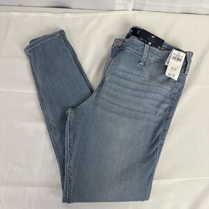 New $60 Hollister Jeans Womens 17R Mid Rise Jean Legging Blue Jegging 33x28